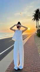 VGU1643 - SET ÁO SÁT NÁCH PHỐI TUA RUA - QUẦN DÀI