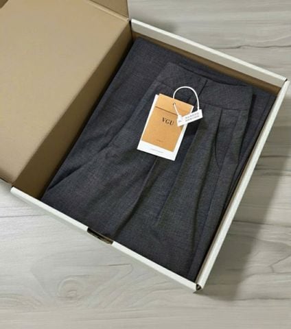 VGU1637 - QUẦN TÂY ỐNG RỘNG ( KO KÈM NỊT) - MÀU XÁM