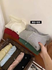 LEN4441 ÁO LEN TAY DÀI THÊU CHỮ (ĐỎ)