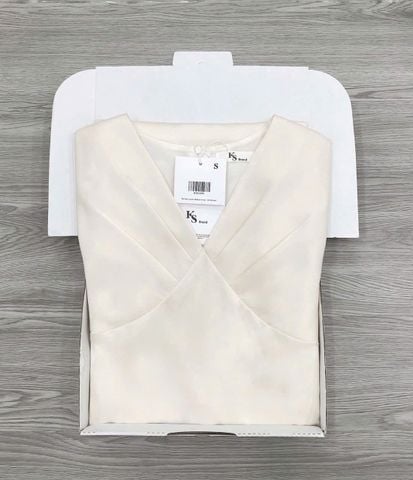 KS1419 - ĐẦM LỤA DÀI CỔ TIM