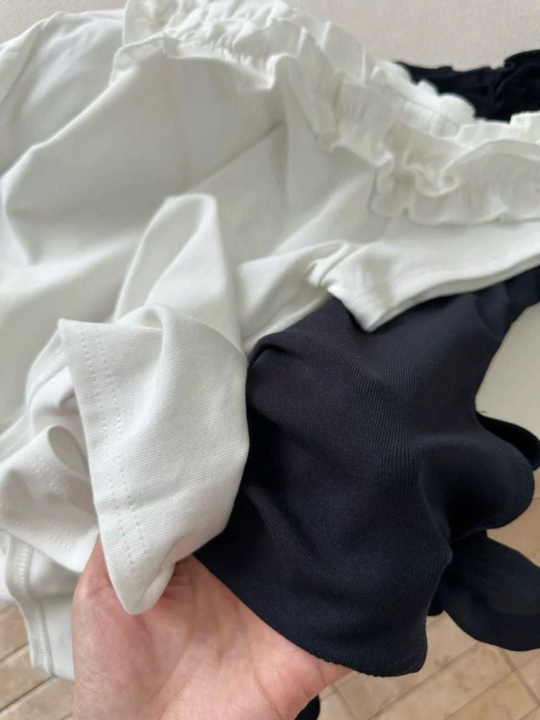 KS1438 - ÁO TRỄ VAI CỘT DÂY EO (TRẮNG) - ÁO LẺ