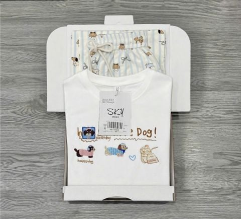 SKY9411 - SET ÁO THUN LITTLE DOG - QUẦN DÀI ( ÁO MÀU TRẮNG )