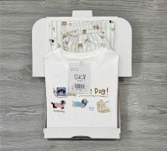 SKY9411 - SET ÁO THUN LITTLE DOG - QUẦN DÀI ( ÁO MÀU TRẮNG )