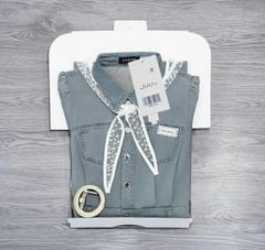 TB8776 - ĐẦM JEAN DÀI ( KÈM KHĂN + NỊT) - MÀU XANH NHẠT
