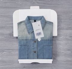 TB9275 - ÁO KHOÁC JEAN LỬNG ( ÁO LẺ) - XANH NHẠT