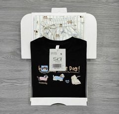 SKY9412 - SET ÁO THUN LITTLE DOG - QUẦN DÀI ( ÁO MÀU ĐEN )