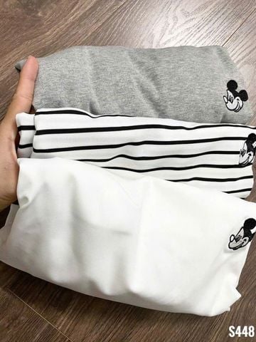 VGU1656 - ÁO THUN TAY DÀI THÊU MICKEY ( ÁO LẺ ) - MÀU SỌC ẢNH SÀN