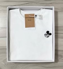 VGU1655 - ÁO THUN TAY DÀI THÊU MICKEY ( ÁO LẺ ) - MÀU TRẮNG