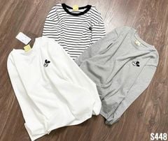 VGU1656 - ÁO THUN TAY DÀI THÊU MICKEY ( ÁO LẺ ) - MÀU SỌC ẢNH SÀN