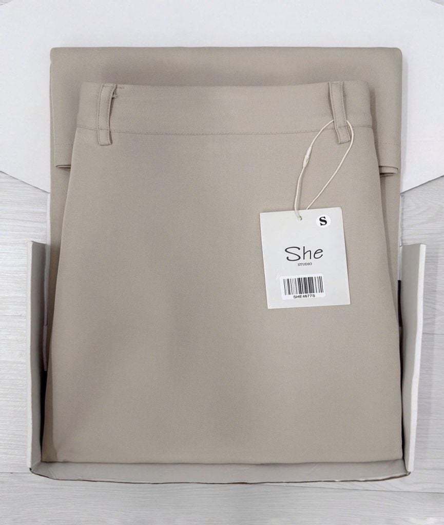 SHE4677 CHÂN VÁY MIDI DA (KO KÈM NỊT)