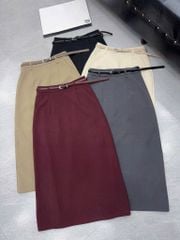 SHE4673 CHÂN VÁY MIDI XÁM (KO KÈM NỊT)