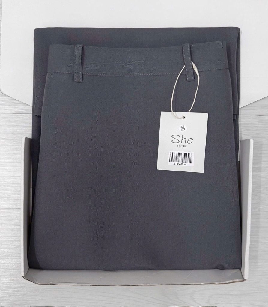 SHE4673 CHÂN VÁY MIDI XÁM (KO KÈM NỊT)