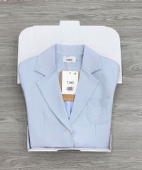 KS1429 KHOÁC VEST PHỐI TÚI THÊU (XANH)