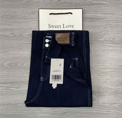 TB9149 - QUẦN JEAN DÀI PHỐI NÚT- MÀU XANH ĐEN