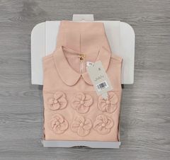 TB9389 SET ÁO CỔ SEN KẾT HOA NỔI - CV NGẮN (HỒNG CAM)