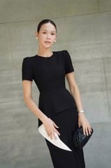 SKY9473 - ĐẦM DÁNG DÀI VẠT PHỐI TRẮNG