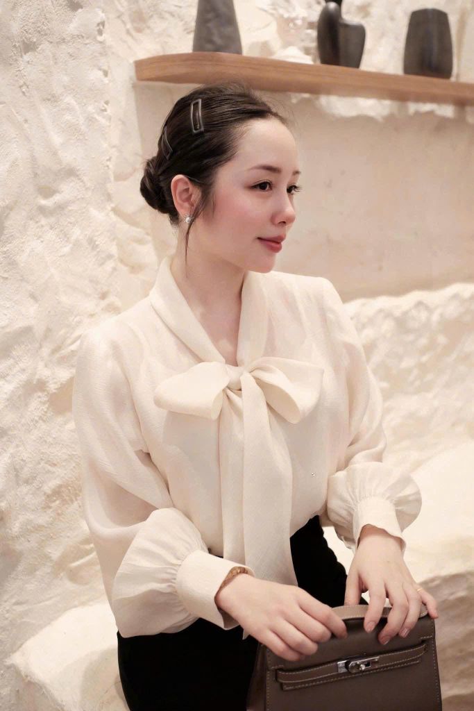 SHE4682 - SET ÁO TAY DÀI THANH LỊCH - QUẦN TÂY ĐEN ( KÈM ÁO 2 DÂY)