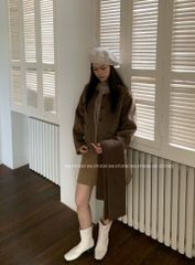 LEN4617 KHOÁC DẠ ÉP CHẠY VIỀN PHỐI TÚI (NÂU)