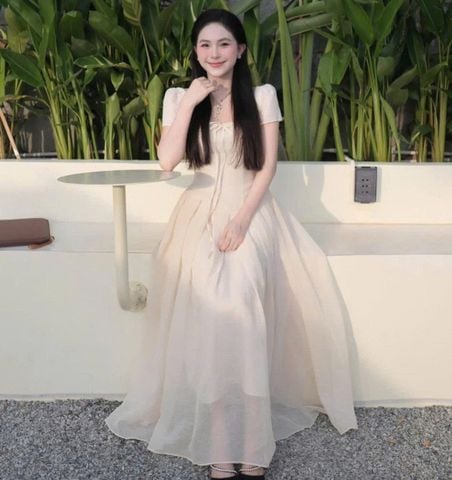 VGU1697 ĐẦM KEM DÁNG DÀI