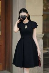 SHE4696 ĐẦM ĐEN TK PHỐI TAG