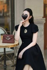 SHE4696 ĐẦM ĐEN TK PHỐI TAG