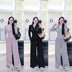 SHE4692 - SET BỘ TAY DÀI THÊU NGỰA (XÁM)