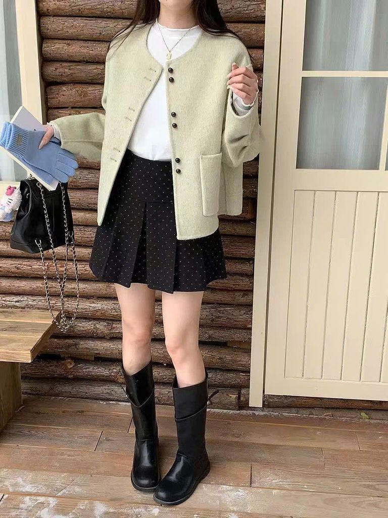 LEN4811 KHOÁC DẠ ÉP NÚT ĐÔI PHỐI TÚI (X.ĐẬU) 86033