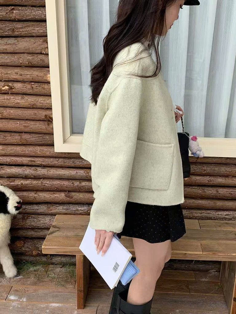 LEN4811 KHOÁC DẠ ÉP NÚT ĐÔI PHỐI TÚI (X.ĐẬU) 86033