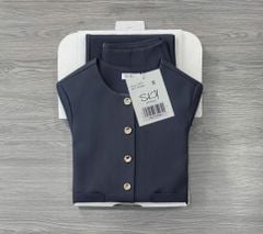 SKY9538 SET CÔNG SỞ ÁO NÚT KIỂU - QUẦN BAGGY (XÁM)