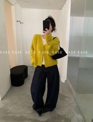 LEN4779 KHOÁC LEN BASIC CỔ V (KEM)