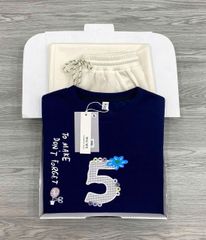 KS1459 - SET ÁO THUN X.ĐEN IN 5 - QUẦN DÀI MÀU KEM