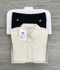 KS1496 - SET CÔNG SỞ ÁO SƠ MI XẾP LY- CHÂN VÁY ĐEN