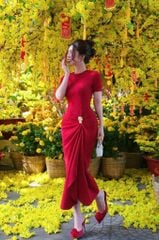 SKY9582 - ĐẦM ÔM BODY GẮN TAG - MÀU ĐỎ