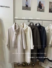 LEN4791 KHOÁC DẠ ÉP DÁNG DÀI + CHOÀNG (KEM) 9964