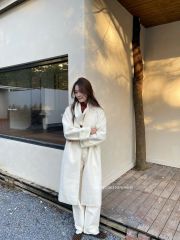 LEN4791 KHOÁC DẠ ÉP DÁNG DÀI + CHOÀNG (KEM) 9964