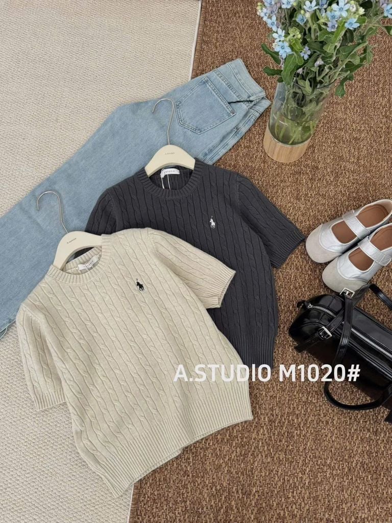 LEN4894 ÁO LEN NGỰA TAY NGẮN (DA) 1020