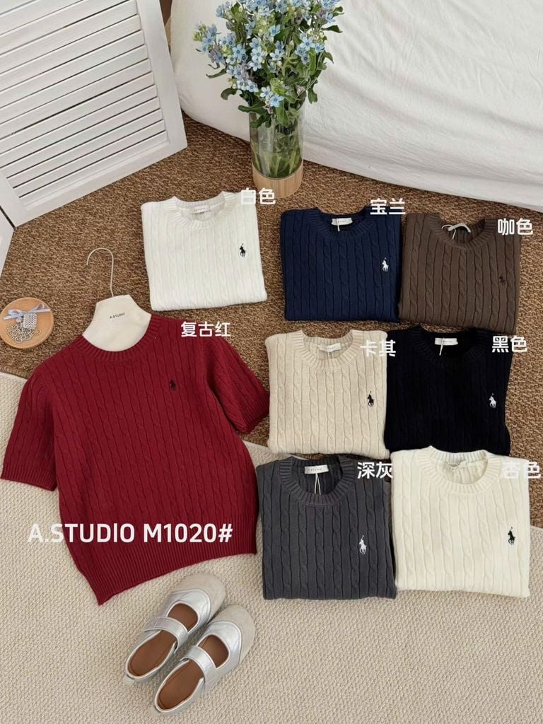 LEN4894 ÁO LEN NGỰA TAY NGẮN (DA) 1020