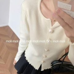 LEN4912 ÁO LEN NÚT HOA (KEM) 10131