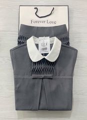 SKY5924 - SET ÁO CỔ SEN ĐÍNH NƠ - CHÂN VÁY XẾP LY