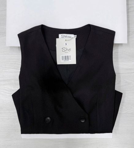 SHE4708 - ÁO GILE ĐÚP LÓT - MÀU ĐEN