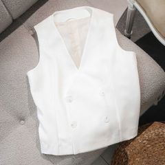 SHE4707 - ÁO GILE ĐÚP LÓT - MÀU TRẮNG