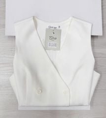 SHE4707 - ÁO GILE ĐÚP LÓT - MÀU TRẮNG