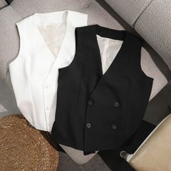 SHE4708 - ÁO GILE ĐÚP LÓT - MÀU ĐEN