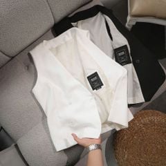 SHE4707 - ÁO GILE ĐÚP LÓT - MÀU TRẮNG