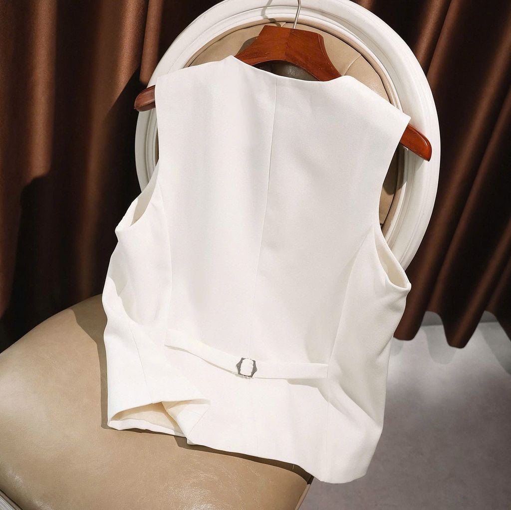 SHE4707 - ÁO GILE ĐÚP LÓT - MÀU TRẮNG