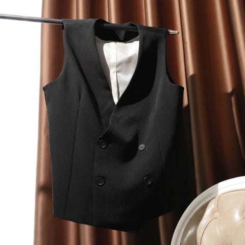 SHE4708 - ÁO GILE ĐÚP LÓT - MÀU ĐEN