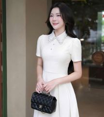 TQ4699 - ĐẦM DÁNG DÀI VIỀN CỔ LẤP LÁNH