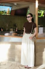 KS1526 - SET ÁO THUN ĐỎ ĐÔ - QUẦN DÀI ( KÈM NỊT)