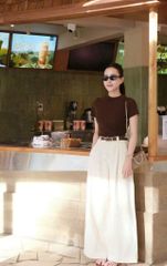 KS1526 - SET ÁO THUN ĐỎ ĐÔ - QUẦN DÀI ( KÈM NỊT)