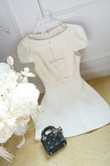 TB9575 - ĐẦM DÁNG NGẮN CỔ SEN PHỐI NƠ NGỰC